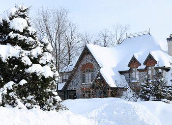 Outside of a house covered in snow